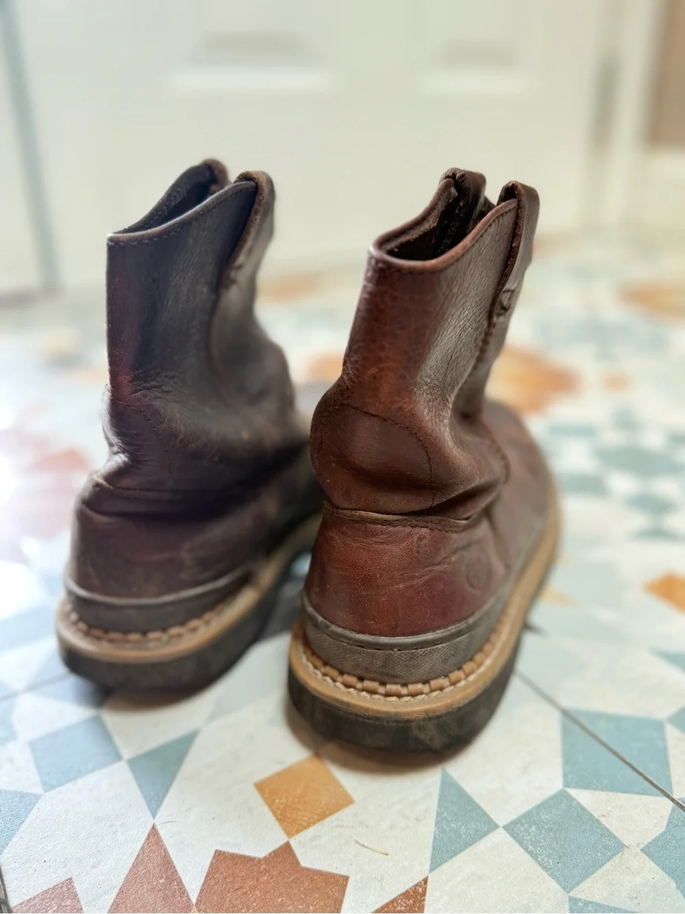 Soggy Brown Leather Kids Georgia Boots Size 6!